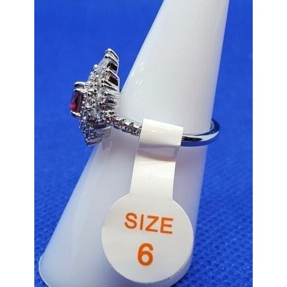 Ring Bomb party ring #3670, Lovely Oasis, Natural Fusion Burmese Ruby, Size 6 - Picture 2 of 4